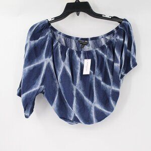NWT Banana republic top Women's small‎ One shoulder cropped tie dye rayon nylon